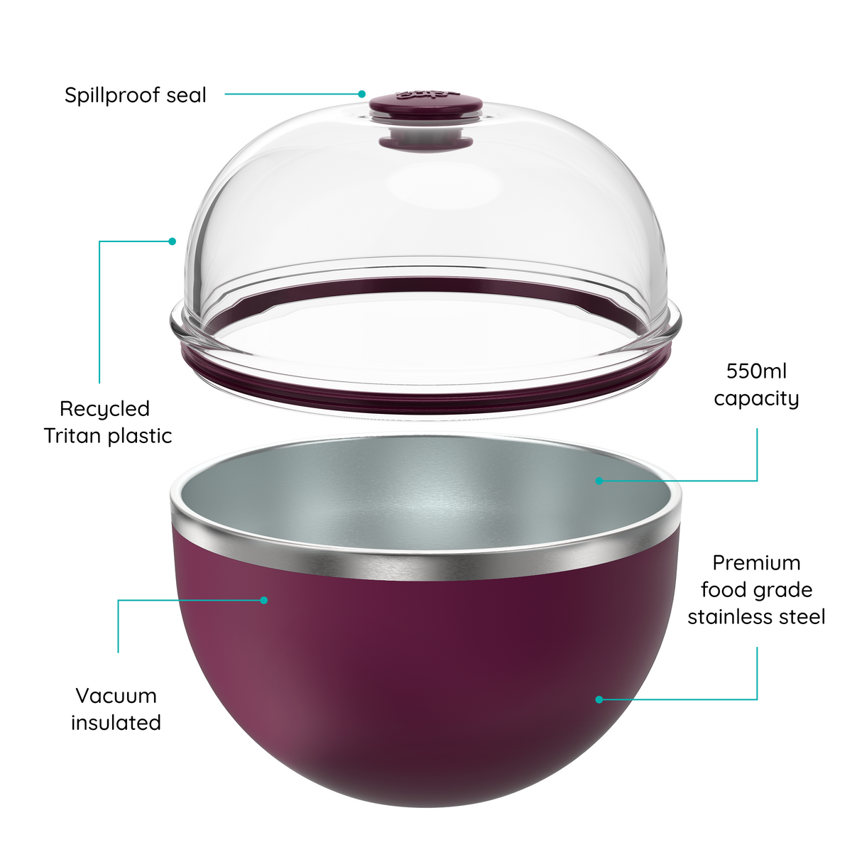 Go Bowl Luxe - Dome Lid | Mulberry