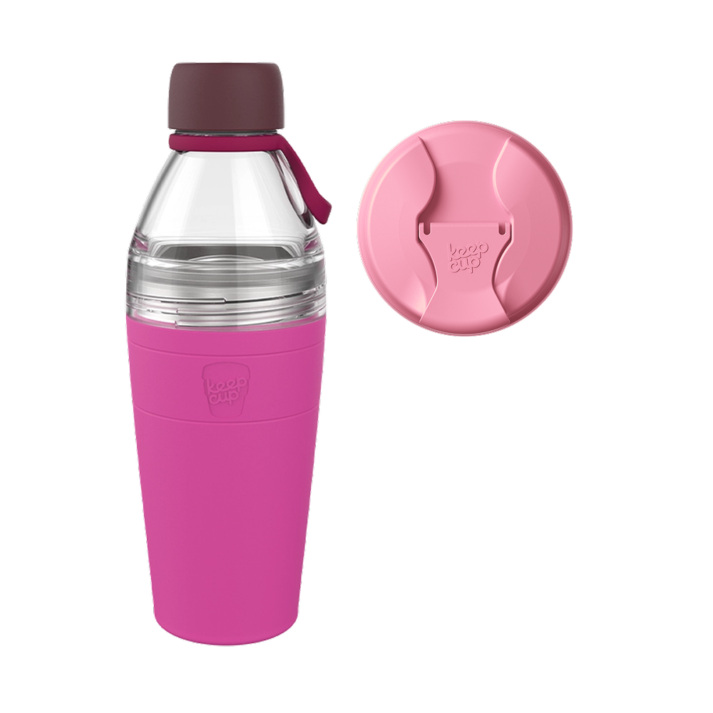 Commuter Bundle - L 22oz | Peony with Clear Bottle Lid
