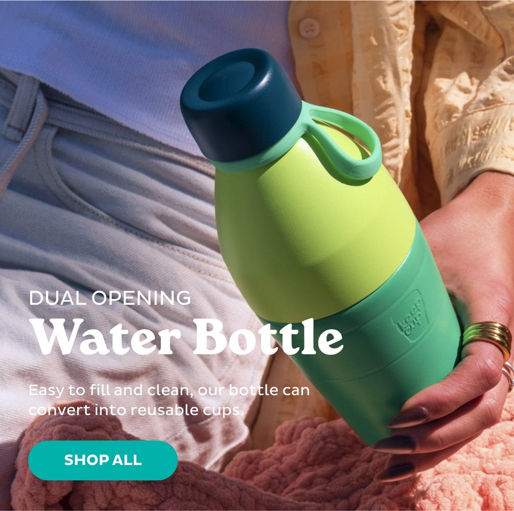 Dual Opening Water Bottle. Easy to fill and clean, our bottle can convert into reusable cups. Shop All.