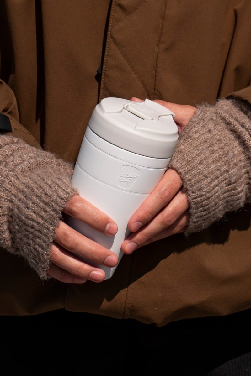 Person holding KeepCup Commuter 16oz in Bone